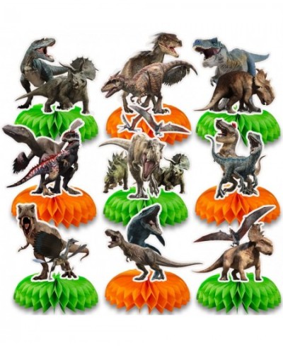 9PCS 3D Dinosaur Honeycomb Centerpieces Dinosaur Party Table Decoration For Kids Boys Dinosaur Birthday Theme Decor Supplies ...