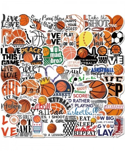 50Pcs Basketball Stickers Basketball Scrapbook Stickers for Kids Teens Boys Girls Waterproof Vinyl Stickers for Water Bottle ...