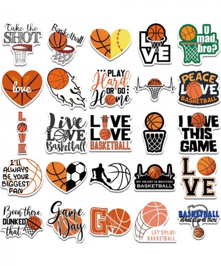 50Pcs Basketball Stickers Basketball Scrapbook Stickers for Kids Teens Boys Girls Waterproof Vinyl Stickers for Water Bottle ...