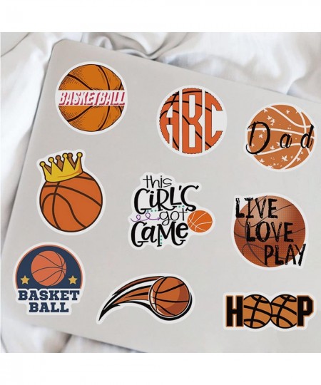 50Pcs Basketball Stickers Basketball Scrapbook Stickers for Kids Teens Boys Girls Waterproof Vinyl Stickers for Water Bottle ...