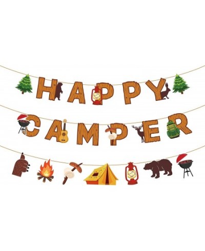 Happy Camper Banner Adventure Party Camping Baby Shower Favor Supplies Outdoor Deco $17.96 - Kids' Party Favor Sets