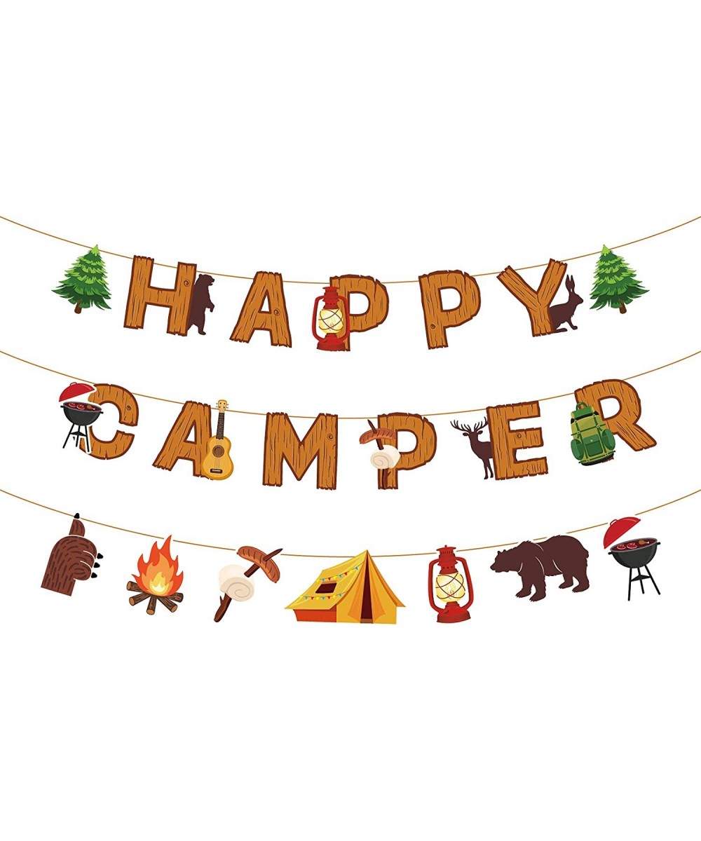 Happy Camper Banner Adventure Party Camping Baby Shower Favor Supplies Outdoor Deco $17.96 - Kids' Party Favor Sets