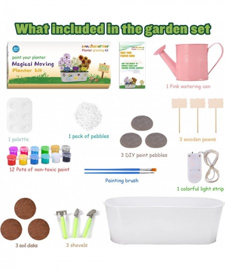 Paint & Planting Flower Growing Kit for Kids Planting Kit for Girls and Boys Gardening Arts & Crafts Set Gifts for Kids 5 6 7...