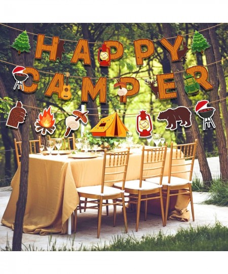 Happy Camper Banner Adventure Party Camping Baby Shower Favor Supplies Outdoor Deco $17.96 - Kids' Party Favor Sets