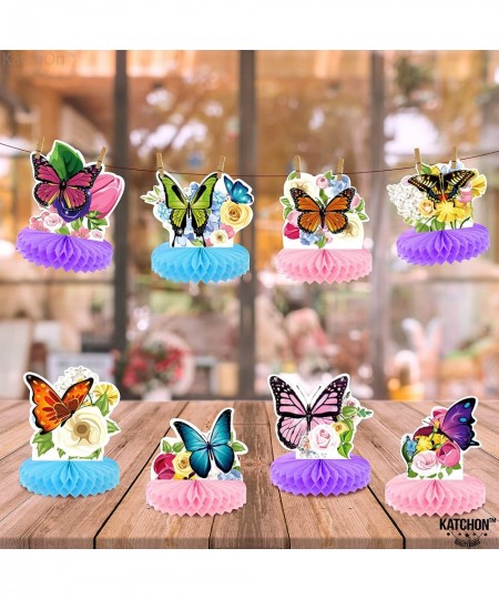 Big Butterfly Honeycomb Centerpieces for Tables - Pack of 8 Butterfly Birthday Decorations | Butterfly Table Decorations for ...