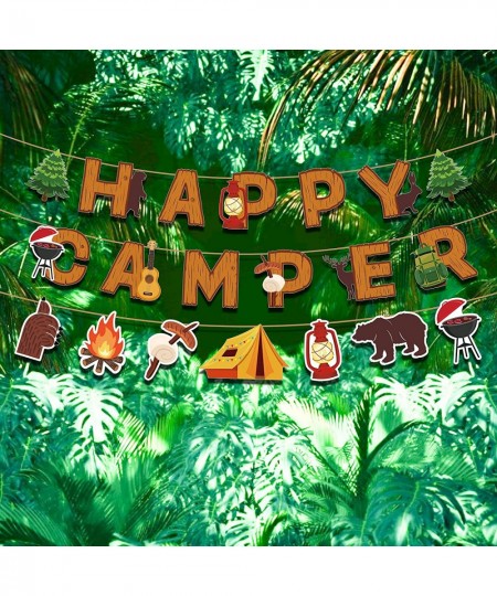 Happy Camper Banner Adventure Party Camping Baby Shower Favor Supplies Outdoor Deco $17.96 - Kids' Party Favor Sets