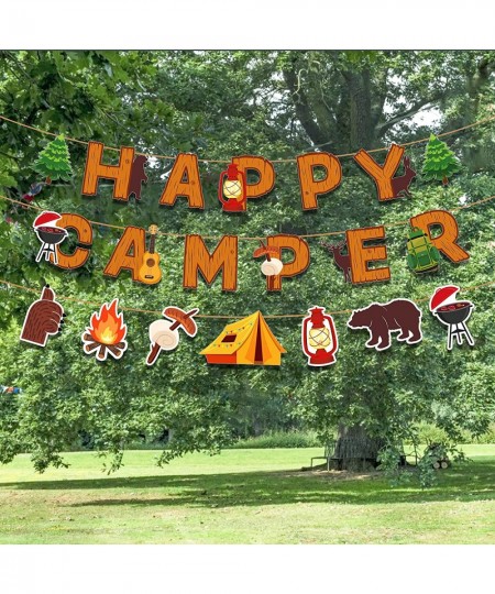 Happy Camper Banner Adventure Party Camping Baby Shower Favor Supplies Outdoor Deco $17.96 - Kids' Party Favor Sets