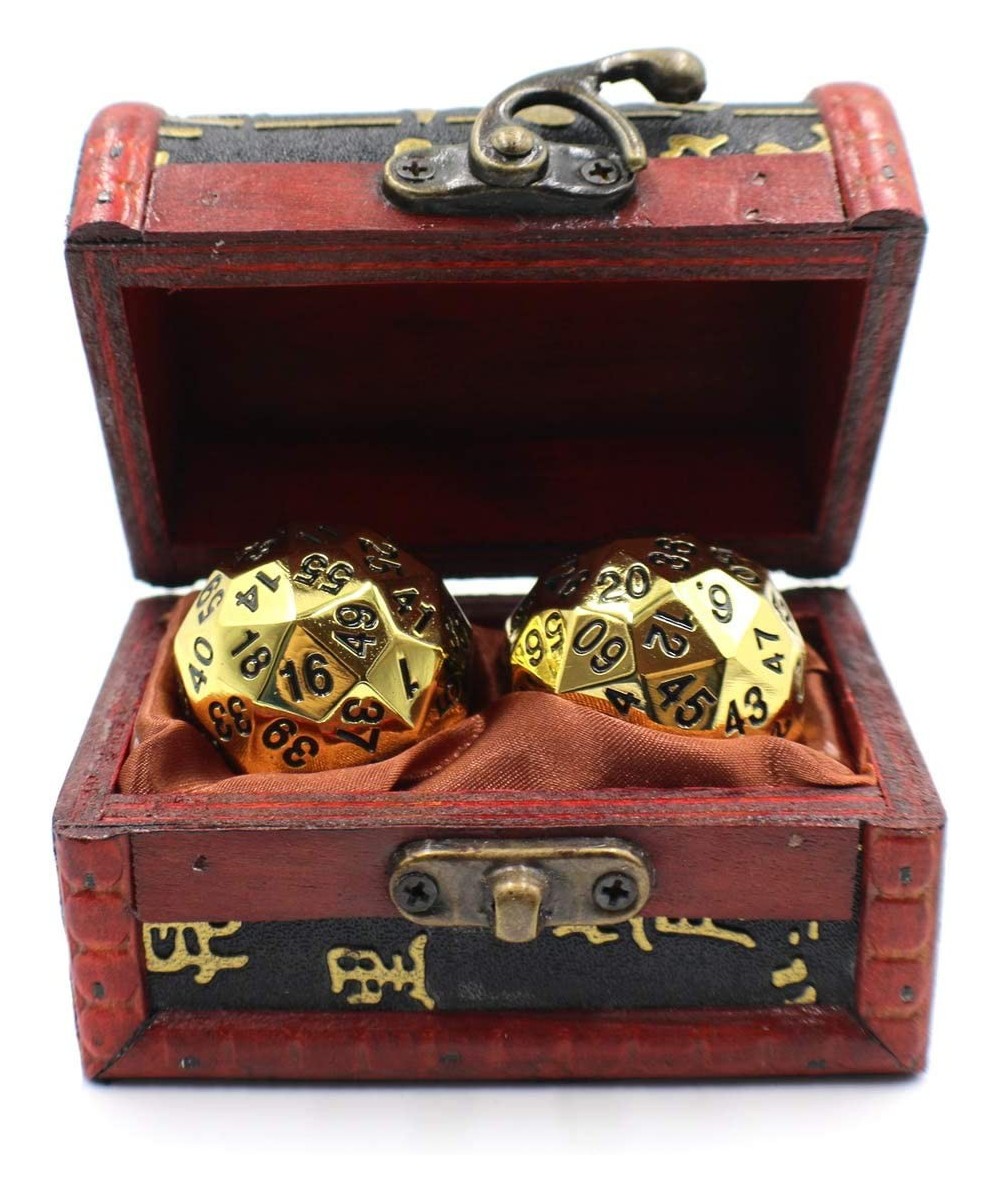 Large D60 Metal Dice with Gold Treasure Chest for Role Playing Games $59.10 - Game Accessories