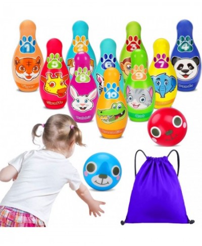 Kids Bowling Set Toddler Toys for 1 2 3 4 5 Year Old Boys Girls Gifts Soft Foam Bowling Pins with Storage Bag Learning Activi...