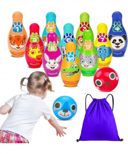 Kids Bowling Set Toddler Toys for 1 2 3 4 5 Year Old Boys Girls Gifts Soft Foam Bowling Pins with Storage Bag Learning Activi...