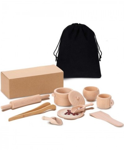 9 Pieces Sensory Bin Tools Montessori Toys Wooden Dish Toys Mini Wooden Scoops and Wooden Tongs for Fine Motor Learning $29.4...