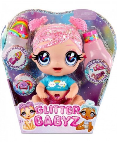 MGA'S Glitter BABYZ DREAMIA Stardust Baby Doll with 3 Magical Color Changes Pink Hair Rainbow Outfit Diaper Bottle Pacifier A...