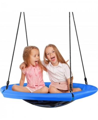 40'' Saucer Tree Swing Round Flying Nest Tree Swing with Oxford Cloth Platform Indoors Outdoors Nest Swing with Adjustable Ha...