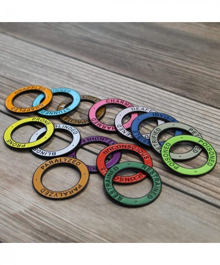 Metal Condition Rings Set | Status Effect Markers for Tabletop RPG Fantasy Games 5e DND $33.71 - Game Accessories