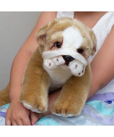 Nat and Jules Laying Large Bulldog Children's Plush Stuffed Animal Toy $51.91 - Plush Puppets