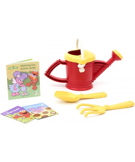 Sesame Street Elmo Watering Can Outdoor Activity Set Red/Yellow - 6 Piece Pretend Play Motor Skills No BPA phthalates PVC. Di...