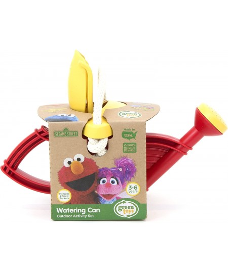 Sesame Street Elmo Watering Can Outdoor Activity Set Red/Yellow - 6 Piece Pretend Play Motor Skills No BPA phthalates PVC. Di...