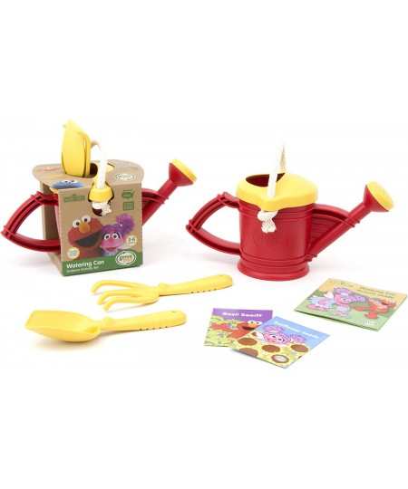 Sesame Street Elmo Watering Can Outdoor Activity Set Red/Yellow - 6 Piece Pretend Play Motor Skills No BPA phthalates PVC. Di...