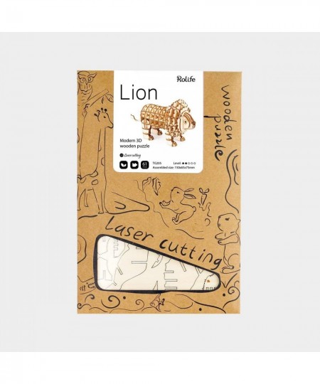 3D Wooden Puzzle-DIY Tiny Animal Model Kit-Assembly Jigsaw Puzzle-Home Deco-Birthday Day Gift for Boys/Girls Lion $14.43 - 3-...