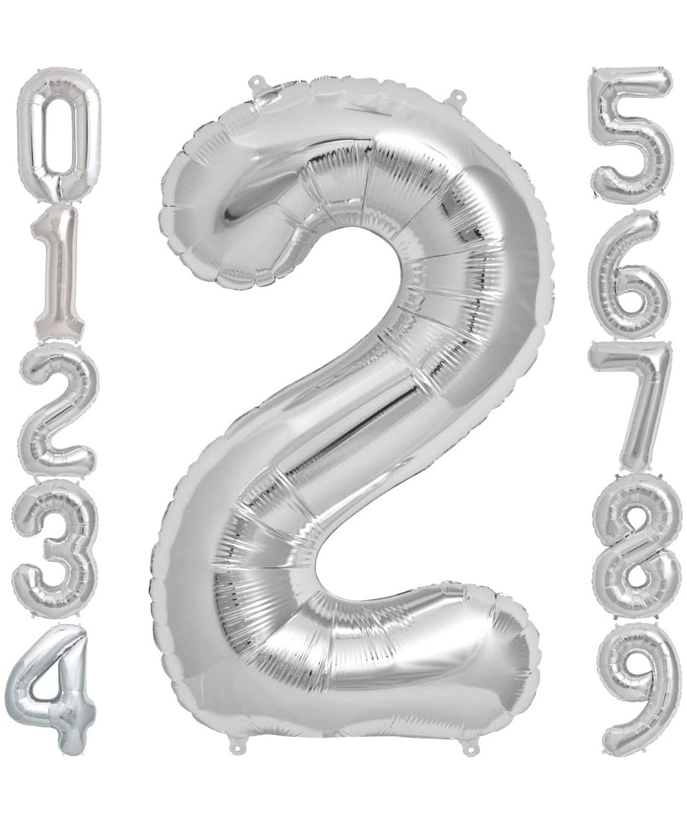 Silver Foil Balloons Number 2 42 inch $15.25 - Kids' Party Decorations