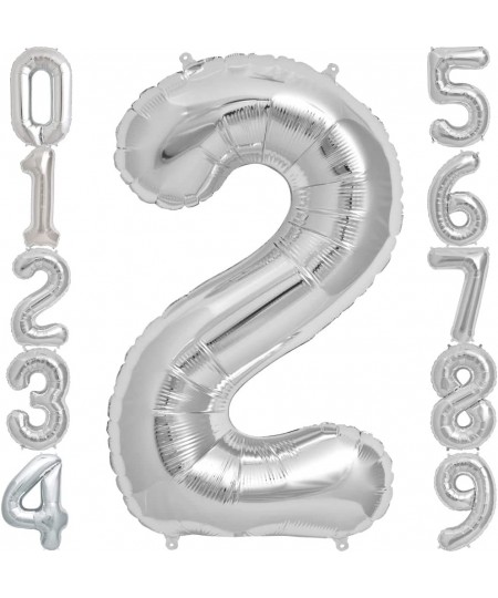 Silver Foil Balloons Number 2 42 inch $15.25 - Kids' Party Decorations