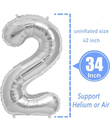 Silver Foil Balloons Number 2 42 inch $15.25 - Kids' Party Decorations