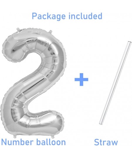 Silver Foil Balloons Number 2 42 inch $15.25 - Kids' Party Decorations