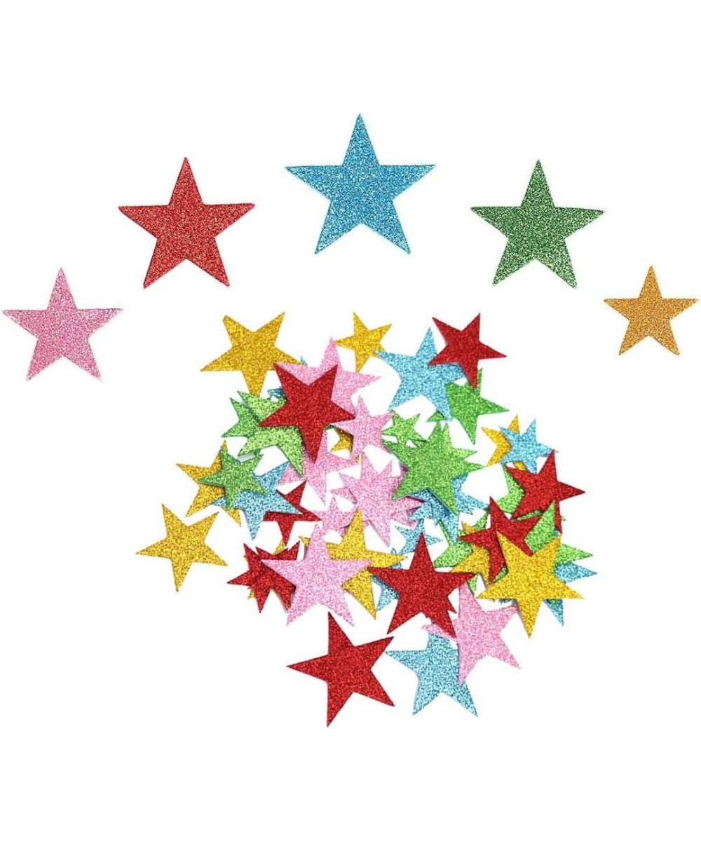 140 Pcs Glitter Foam Star Stickers 5 Colors and 4 Size Self Adhesive Colorful Wall Stickers for Scrapbooks Art Children Kids ...