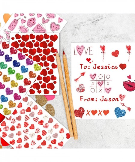 Valentines Stickers for Kids - 400PCS Cute Valentines Stickers for Cards Envelopes Craft Scrapbooking Valentine Day Party Fav...