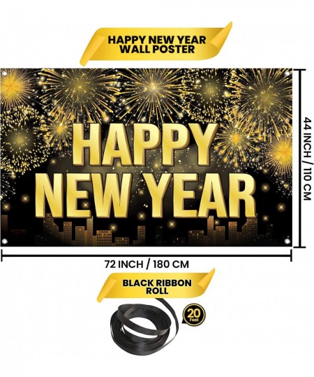 XtraLarge Happy New Year Banner - 72 X 44 Inch | 2023 New Years Eve Banner New Years Eve Party Supplies 2023 | Happy New Year...