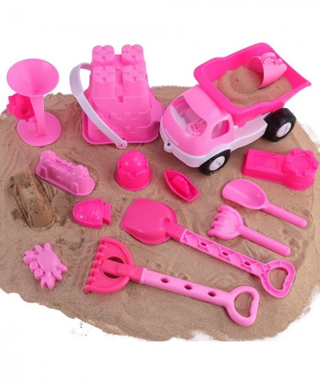 Pink Princess Castle Beach Set Toy for Girls - Includes Dump Truck Sand Wheel Bucket Play Tools and Molds (14 Pcs Playset) $4...