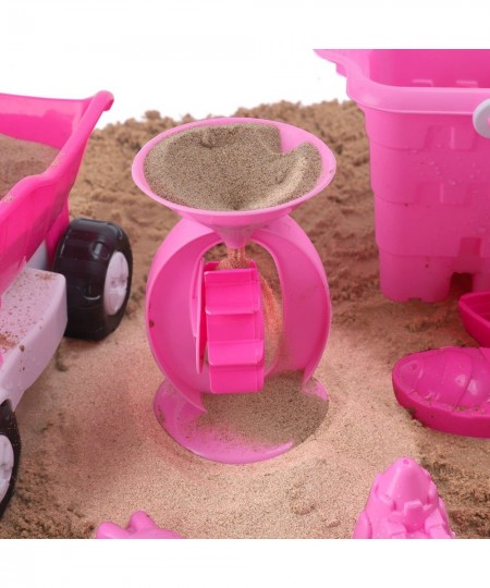 Pink Princess Castle Beach Set Toy for Girls - Includes Dump Truck Sand Wheel Bucket Play Tools and Molds (14 Pcs Playset) $4...