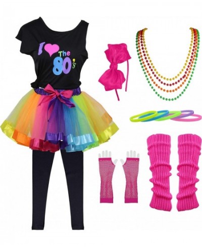 10 Pack Gilrs 1980s Costume Fancy Outfit Dress for 80s Theme Party Supplies (Rainbow 7-8 Years) $60.69 - Kids' Costumes