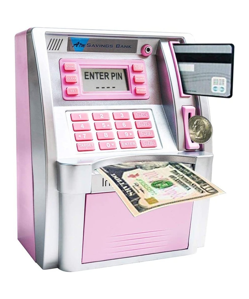 ATM Savings Bank Digital Piggy Money Bank Machine Mini ATM Savings Bank for Real Money for Kids Electronic Safe Box Practical...