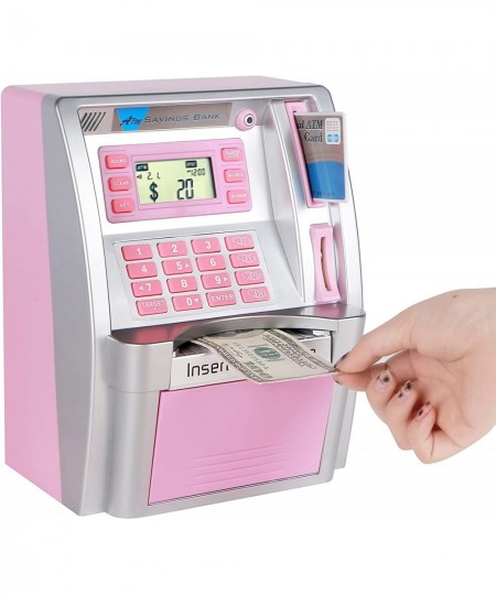 ATM Savings Bank Digital Piggy Money Bank Machine Mini ATM Savings Bank for Real Money for Kids Electronic Safe Box Practical...