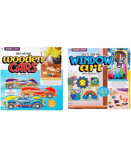 Build and Paint Your Own Wooden Cars Craft Kit & Create Your Own Window Art Craft Kit for Age 6+ $40.29 - Craft Kits