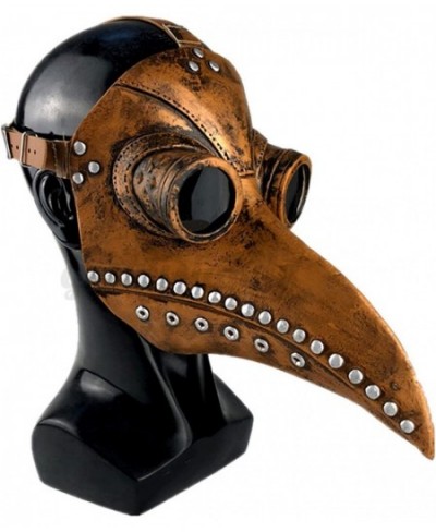 Plague Doctor Mask Mask Halloween Costume Bird Long Nose Beak PU Leather Steampunk Steampunk Gothic Cosplay Party (Copper Col...