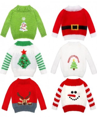 6 Pieces Christmas Elf Doll Clothes Christmas Elf Accessories Elf Outfit Small Sweater Elf Knitted Clothing Xmas Accessory Sa...