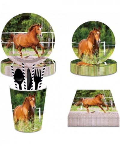 93 PCS Horse Value Party Pack Horse Party Supplies Pack Horse Birthday Party Supplies for Boys and Girls Horse Plates Napkins...