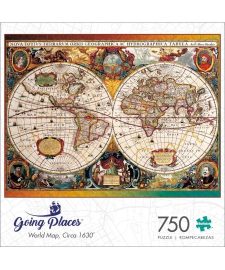 Going Places - World Map Circa 1630-750 Piece Jigsaw Puzzle $24.08 - Jigsaw Puzzles