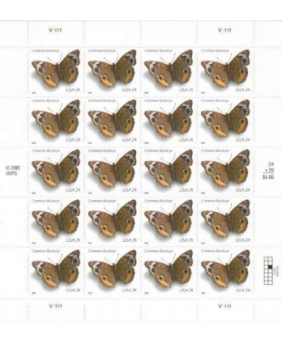 Common Buckeye Butterfly - Sheet of 20 24c Stamps Scott 4001 $18.71 - Collectible Postage Stamps