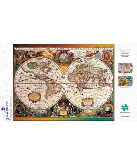 Going Places - World Map Circa 1630-750 Piece Jigsaw Puzzle $24.08 - Jigsaw Puzzles