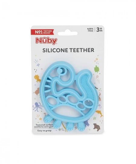 100% Soft Silicone Teether with Massaging Bristles: 3M+ Characters Vary Multi $14.75 - Baby Teether Toys