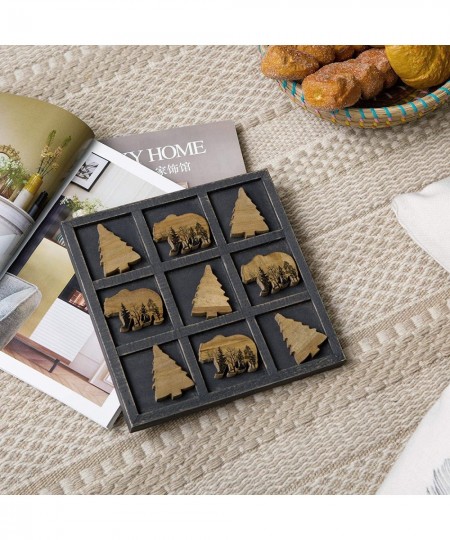 Cute Bear Decorative Wooden Board Travel Game Tic Tac Toe for Fun $45.10 - Board Games