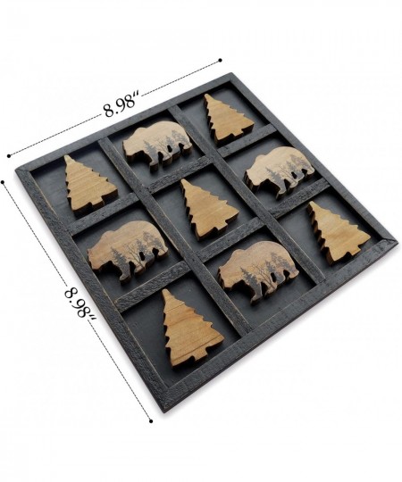 Cute Bear Decorative Wooden Board Travel Game Tic Tac Toe for Fun $45.10 - Board Games