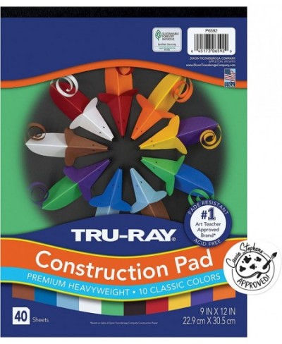 Tru-Ray® Heavyweight Construction Paper Pad 10 Assorted Colors 9" x 12" 40 Sheets $18.59 - Kids' Drawing & Writing Boards