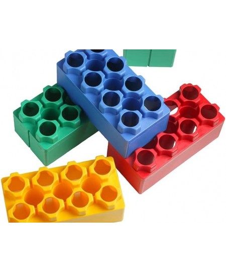 Jumbo Blocks 24PC 2CAR | Made in The USA | 20 Large Blocks | 4 Small Blocks | 4 Colors Red Yellow Green Blue | Plus 2 Train c...