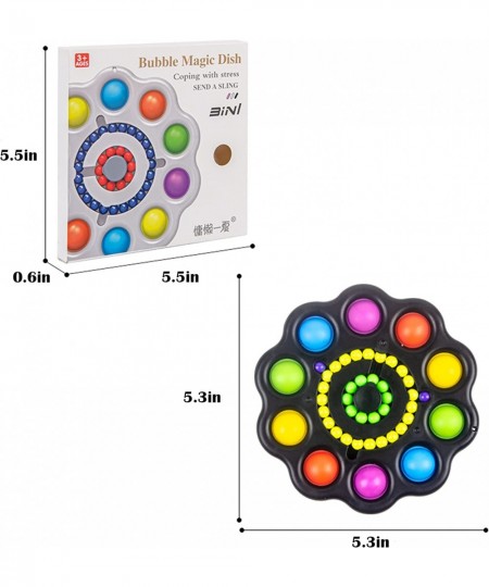 Flower Fidget Toy Bubble Magic Dish Toys Sensory Dimple Digit Fidget Toy for Kids Adults Anxiety Autism Toy Black $21.18 - Fi...