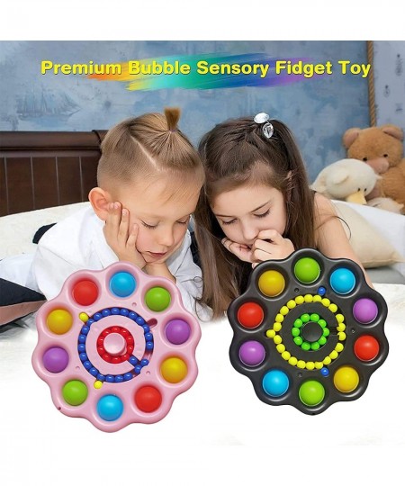 Flower Fidget Toy Bubble Magic Dish Toys Sensory Dimple Digit Fidget Toy for Kids Adults Anxiety Autism Toy Black $21.18 - Fi...