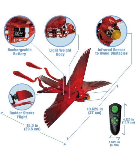 Go Go Bird - Red - Remote Control Flying Toy - Looks and Flies Like A Real Bird - Great Starting RC Toy for Boys and Girls (F...